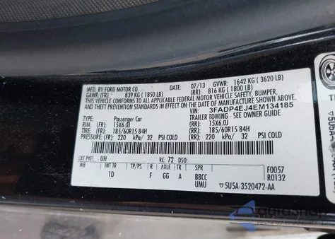 2014 Ford Fiesta Se из США, поврежденный, VIN 3FADP4EJ4EM134185